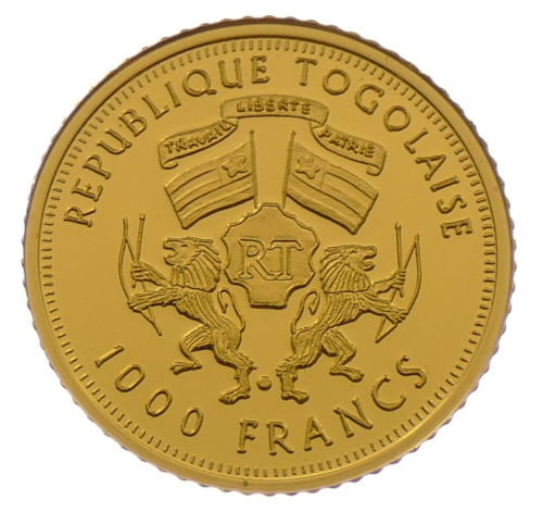 Goddess of Victory (Nike) - Togo - 2004 - gold coin - Image 2