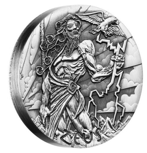 Gods of Olympus – Zeus - Tuvalu - 2014 - 2 Dollars - 2 oz silver coin