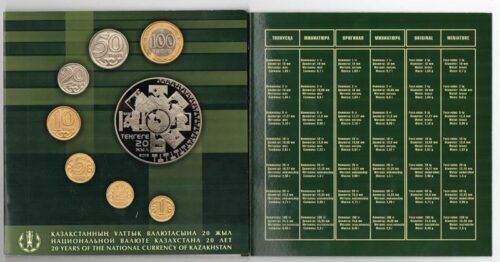 20 years of Tenge - 2013 - Kazakhstan - 7 nickel miniature coins set in album - Image 4