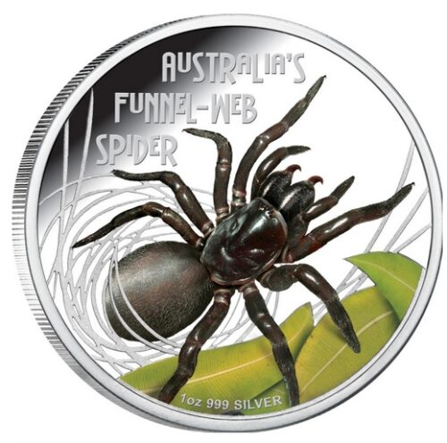 Australia's Funnel-Web Spider - Tuvalu - 2012 - 1 Dollar - coloured silver coin