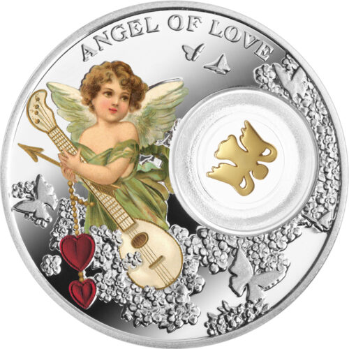 Angel Of Love Niue 2017 1 Dollar Silver Coin With Gilding For