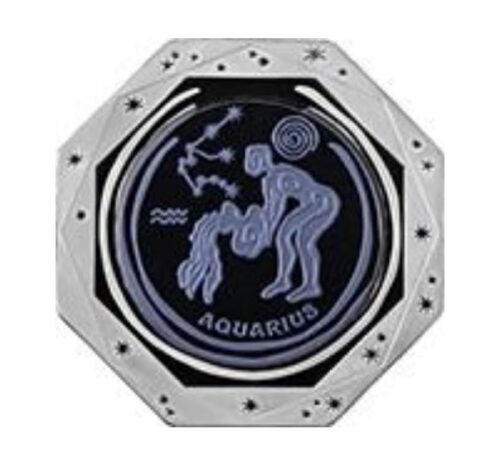 Zodiac Signs: Aquarius - 100 Tenge - 2018 - Kazakhstan - silver & tantalum coin