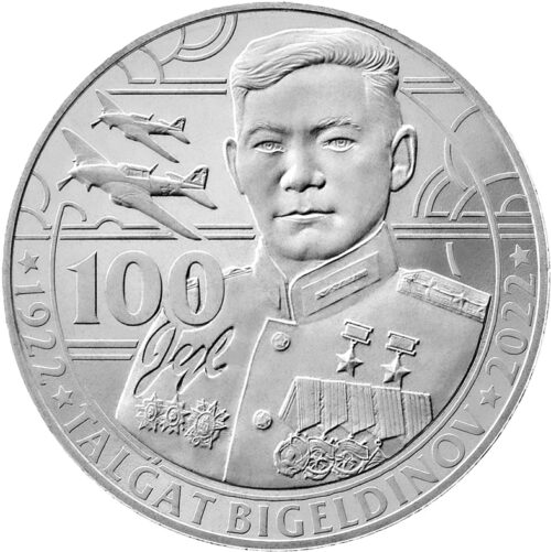 100 Years of Talgat Bigeldinov - 100 Tenge - 2022 - Kazakhstan - melchior coin in blister - Image 2