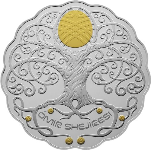 OMIR SHEJIRESI (Tree of Life) - 777 Tenge - 2021 - Kazakhstan - silver coin with gilding