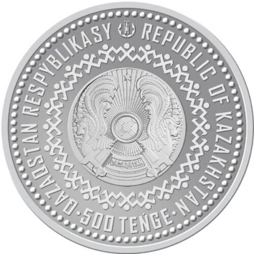 Togyzqumalaq - 500 Tenge - 2022 - Kazakhstan - silver coin with gilding - Image 2