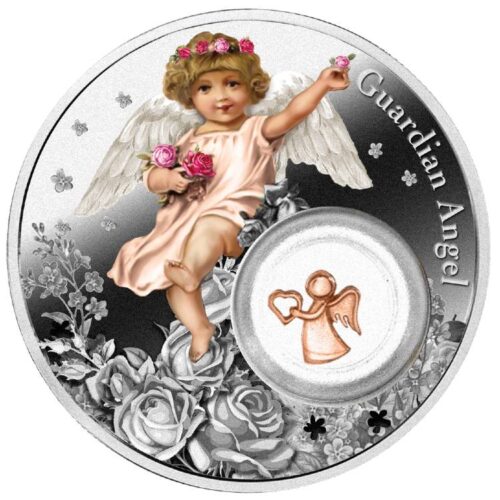 Guardian Angel - Niue - 2024 - 2 Dollars - silver coin with red gold and laser frosting