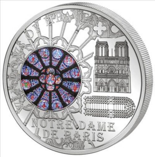 WINDOWS OF HEAVEN - Notre Dame de Paris - Cook Islands - 2011 - 10 Dollars - silver coin