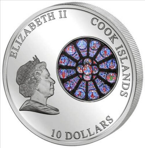 WINDOWS OF HEAVEN - Notre Dame de Paris - Cook Islands - 2011 - 10 Dollars - silver coin - Image 2